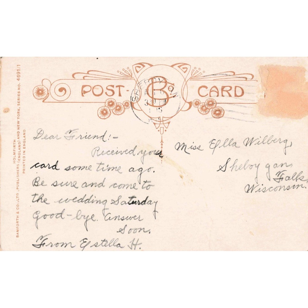 Vtg 1915 Bamforth Comin' Thro' The Rye No.1 RPPC Scottish Poem Postcard - Picture 2 of 2